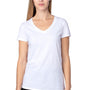 Threadfast Apparel Womens Ultimate Short Sleeve V-Neck T-Shirt - White
