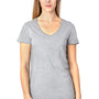 Threadfast Apparel Womens Ultimate Short Sleeve V-Neck T-Shirt - Heather Grey