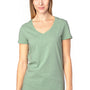 Threadfast Apparel Womens Ultimate Short Sleeve V-Neck T-Shirt - Heather Army Green