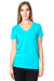 Threadfast Apparel 200RV Womens Ultimate Short Sleeve V-Neck T-Shirt Pacific Blue Front