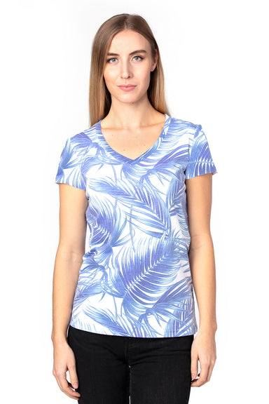 Threadfast Apparel 200RV Womens Ultimate Short Sleeve V-Neck T-Shirt Palm Paradise Front