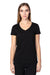 Threadfast Apparel 200RV Womens Ultimate Short Sleeve V-Neck T-Shirt Black Front