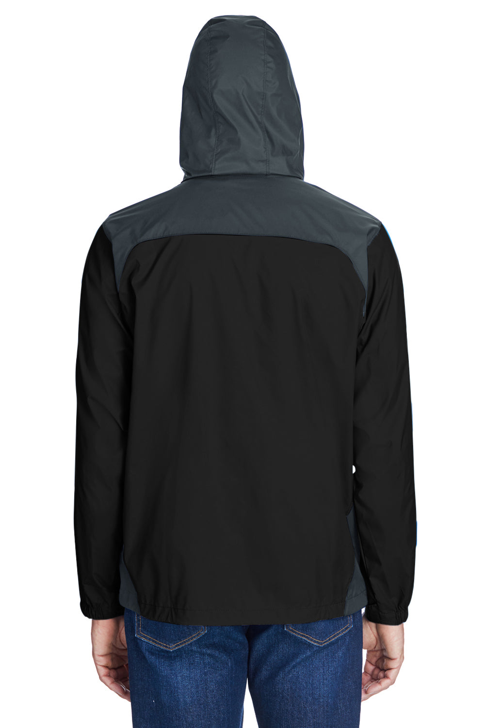 Columbia 2015 Mens Glennaker Lake Waterproof Full Zip Hooded Rain Jacket Black/Grey Back