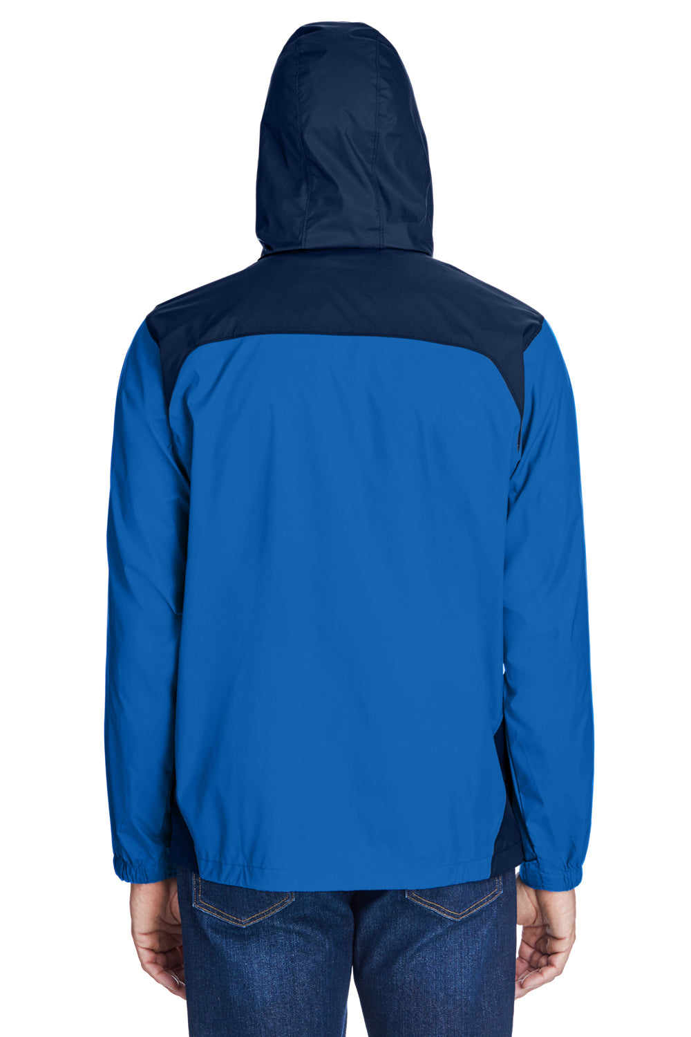 Columbia 2015 Mens Glennaker Lake Waterproof Full Zip Hooded Rain Jacket Blue/Navy Blue Back