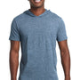 Next Level Mens Mock Twist Short Sleeve Hooded T-Shirt Hoodie - Indigo Blue - Closeout