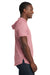 Next Level 2022 Mens Mock Twist Short Sleeve Hooded T-Shirt Hoodie Pink Side