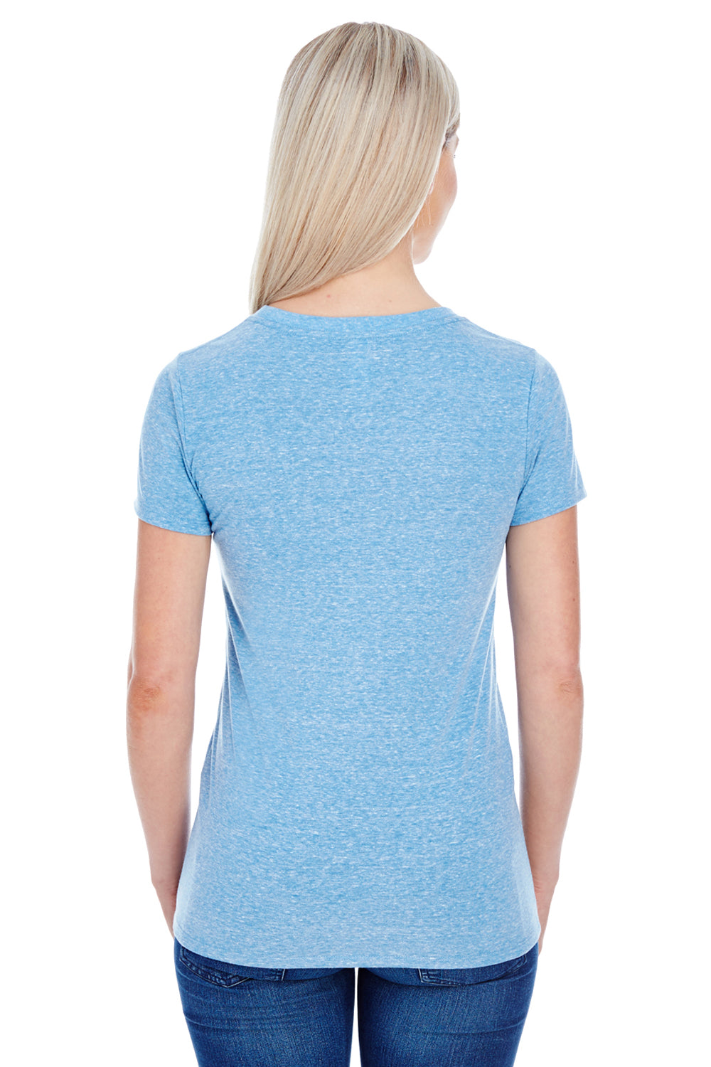 Threadfast Apparel 202A Womens Short Sleeve Crewneck T-Shirt Royal Blue Back