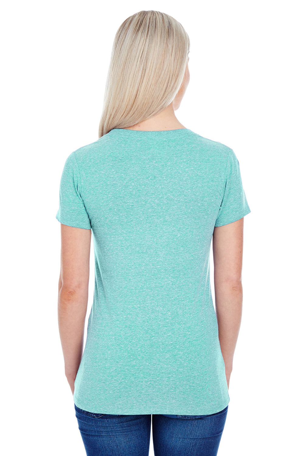 Threadfast Apparel 202A Womens Short Sleeve Crewneck T-Shirt Mint Green Back