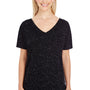 Threadfast Apparel Womens Fleck Short Sleeve V-Neck T-Shirt - Black