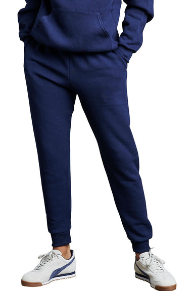 Russell Athletic 20JHBM Mens Dri-Power Jogger Sweatpants w/ Pockets Navy Blue Front