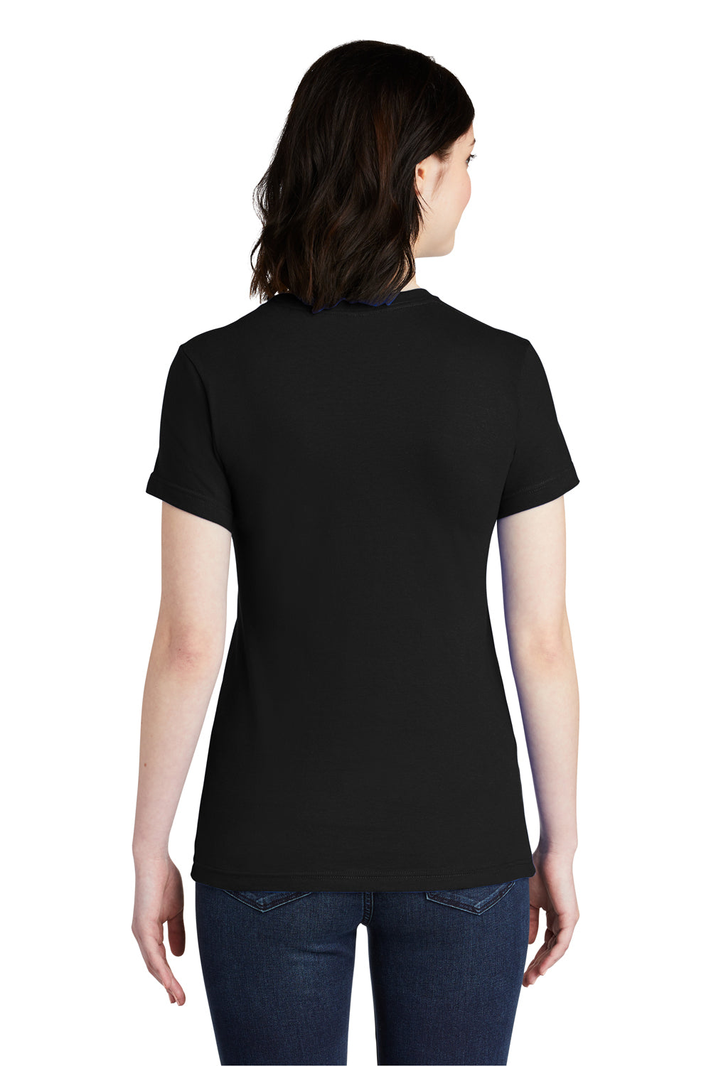 American Apparel 2102W Womens Fine Jersey Short Sleeve Crewneck T-Shirt Black Back
