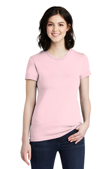 American Apparel 2102W Womens Fine Jersey Short Sleeve Crewneck T-Shirt Light Pink Front