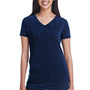 Threadfast Apparel Womens Cross Dye Short Sleeve V-Neck T-Shirt - Electric Blue