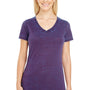 Threadfast Apparel Womens Cross Dye Short Sleeve V-Neck T-Shirt - Berry Purple