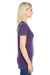 Threadfast Apparel 215B Womens Cross Dye Short Sleeve V-Neck T-Shirt Berry Purple Side