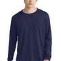 Jerzees Mens Dri-Power Moisture Wicking Long Sleeve Crewneck T-Shirt - Navy Blue