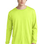 Jerzees Mens Dri-Power Moisture Wicking Long Sleeve Crewneck T-Shirt - Safety Green
