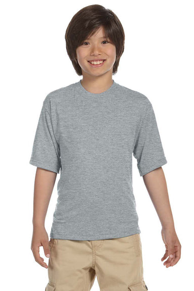 Jerzees 21B Youth Dri-Power Moisture Wicking Short Sleeve Crewneck T-Shirt Heather Grey Front