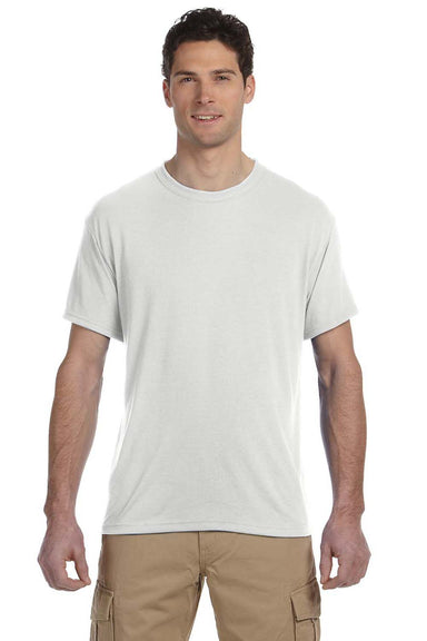 Jerzees 21M Mens Dri-Power Moisture Wicking Short Sleeve Crewneck T-Shirt White Front