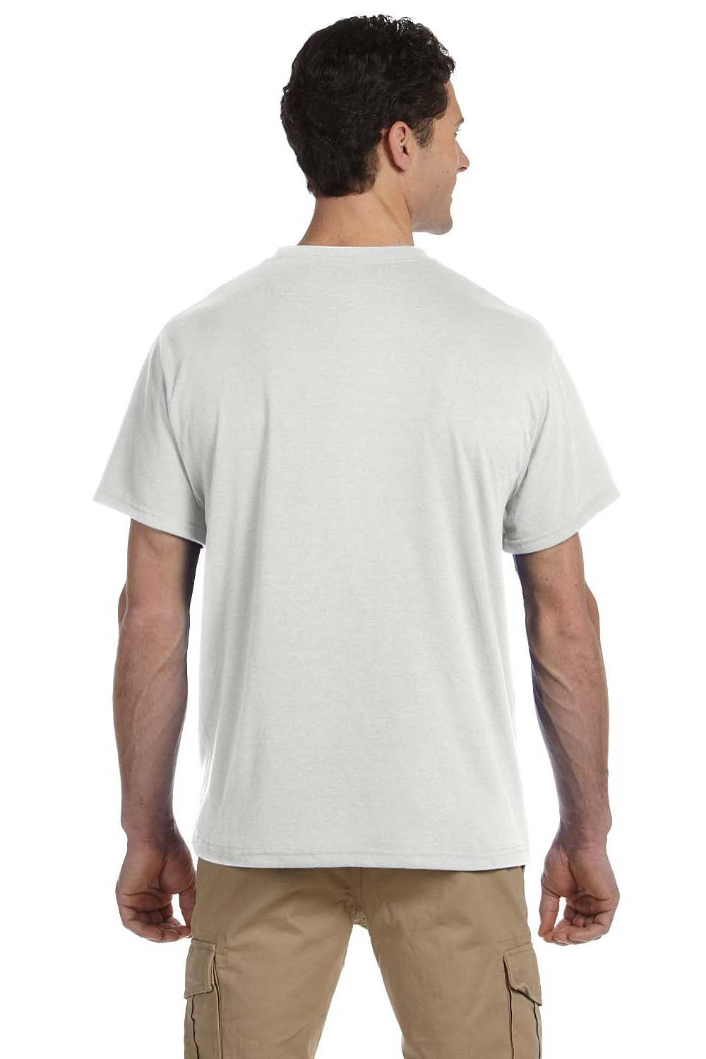 Jerzees 21M Mens Dri-Power Moisture Wicking Short Sleeve Crewneck T-Shirt White Back