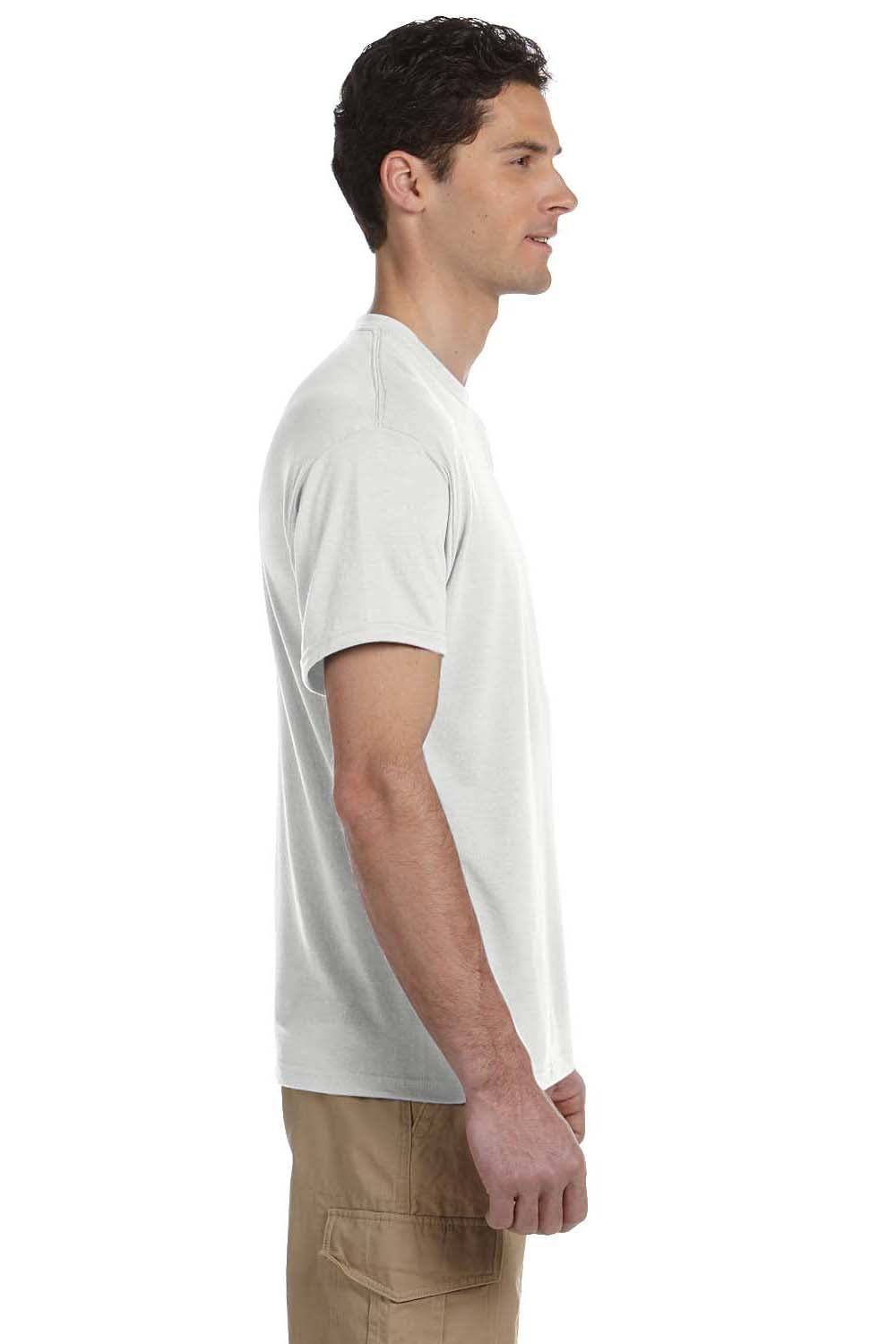 Jerzees 21M Mens Dri-Power Moisture Wicking Short Sleeve Crewneck T-Shirt White Side