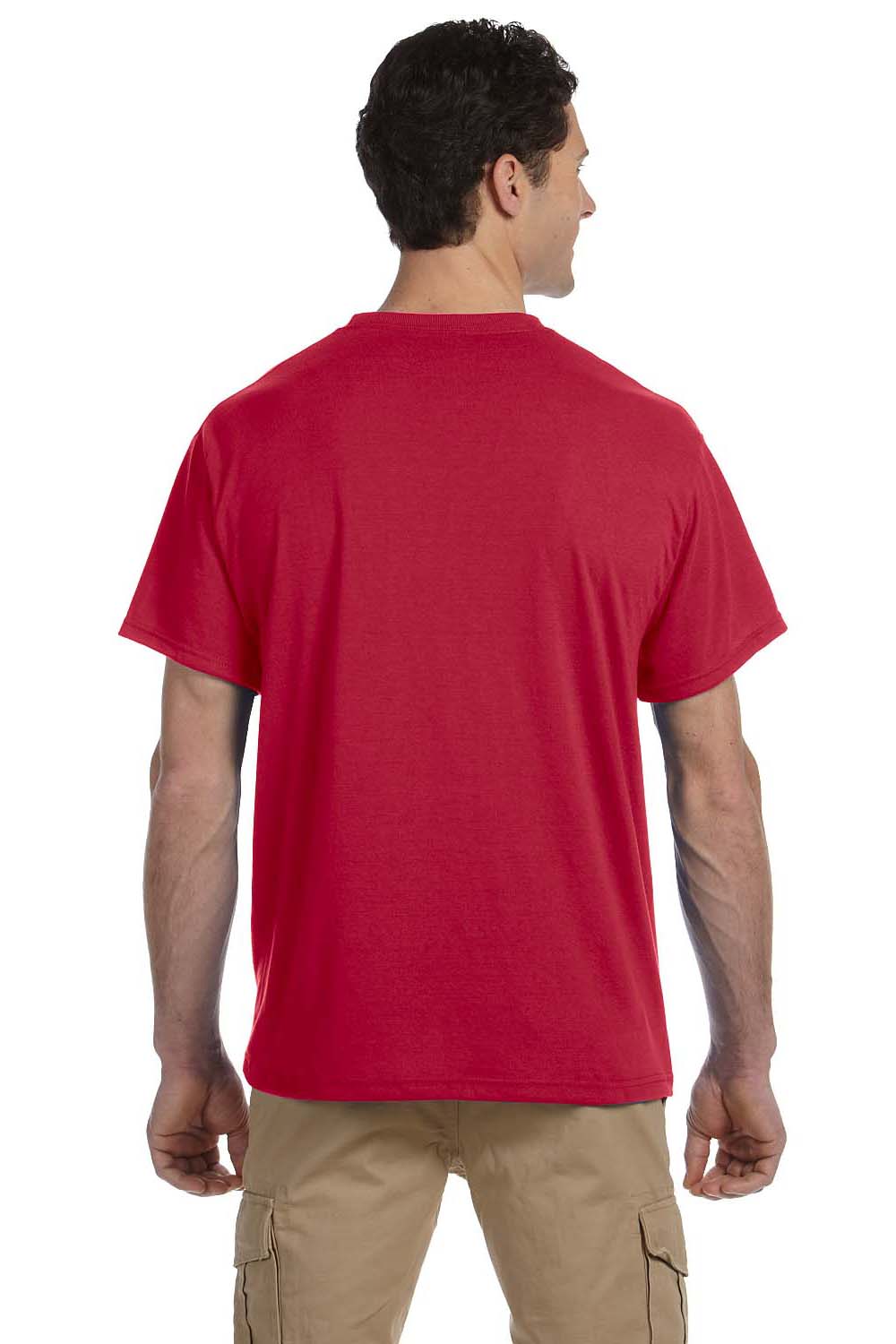 Jerzees 21M Mens Dri-Power Moisture Wicking Short Sleeve Crewneck T-Shirt Red Back