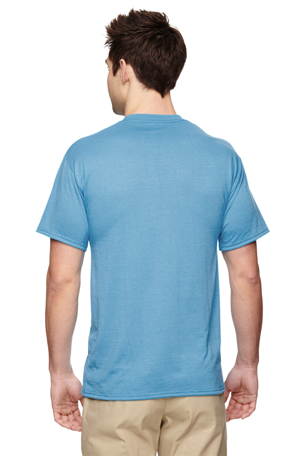 Jerzees 21M Mens Dri-Power Moisture Wicking Short Sleeve Crewneck T-Shirt Light Blue Back
