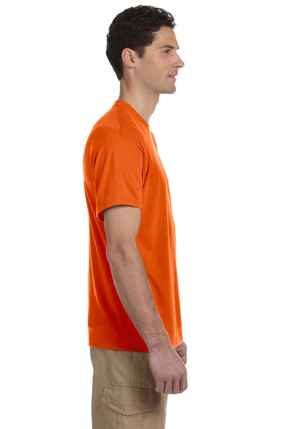 Jerzees 21M Mens Dri-Power Moisture Wicking Short Sleeve Crewneck T-Shirt Safety Orange Side