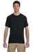 Jerzees 21M Mens Dri-Power Moisture Wicking Short Sleeve Crewneck T-Shirt Black Front