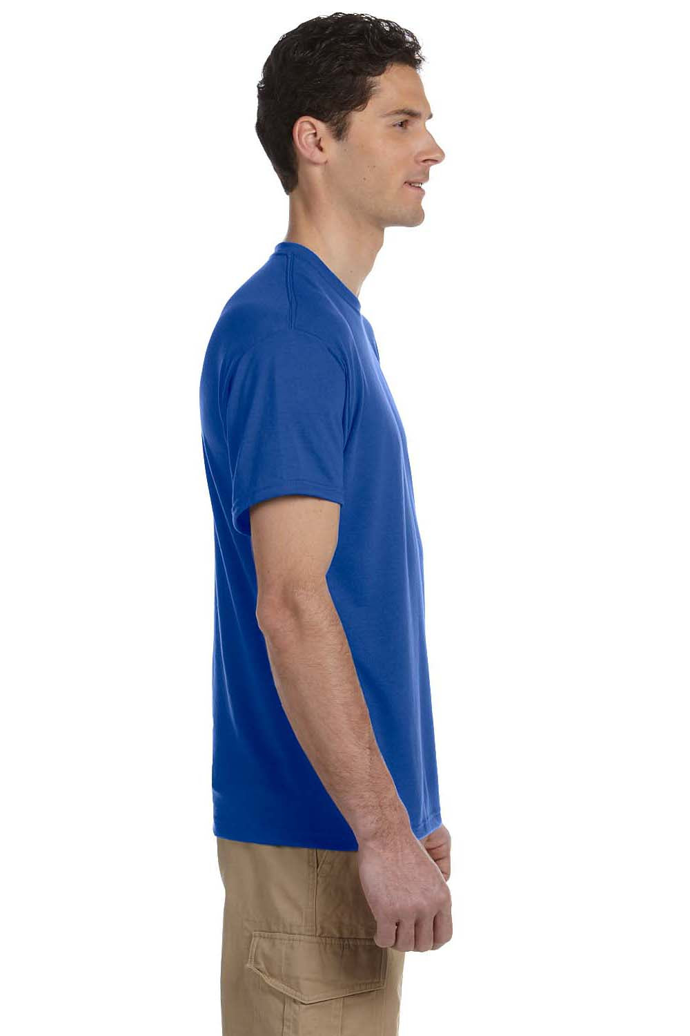 Jerzees 21M Mens Dri-Power Moisture Wicking Short Sleeve Crewneck T-Shirt Royal Blue Side