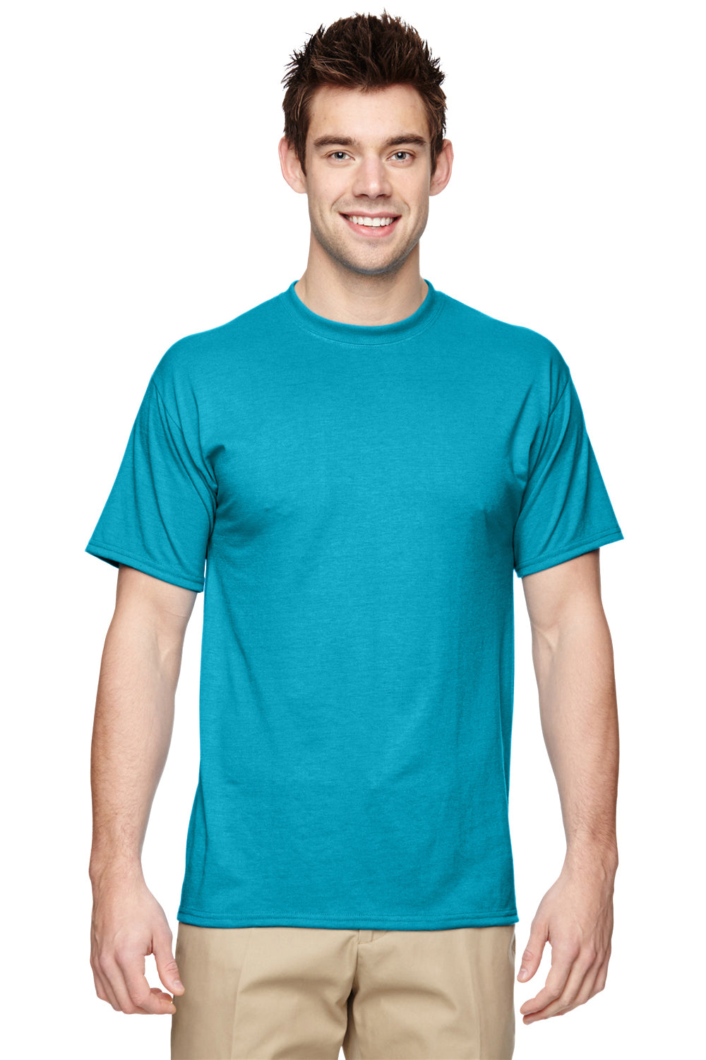 Jerzees 21M Mens Dri-Power Moisture Wicking Short Sleeve Crewneck T-Shirt California Blue Front