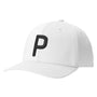 Puma Mens Moisture Wicking P Snapback Hat - Bright White - NEW