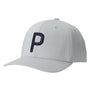 Puma Mens Moisture Wicking P Snapback Hat - High Rise Grey - NEW
