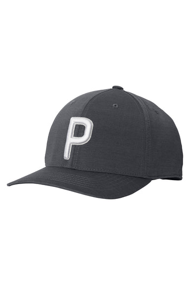 Puma 22537 Mens P Snapback Hat Quiet Shade Grey Front