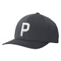 Puma Mens Moisture Wicking P Snapback Hat - Quiet Shade Grey - NEW