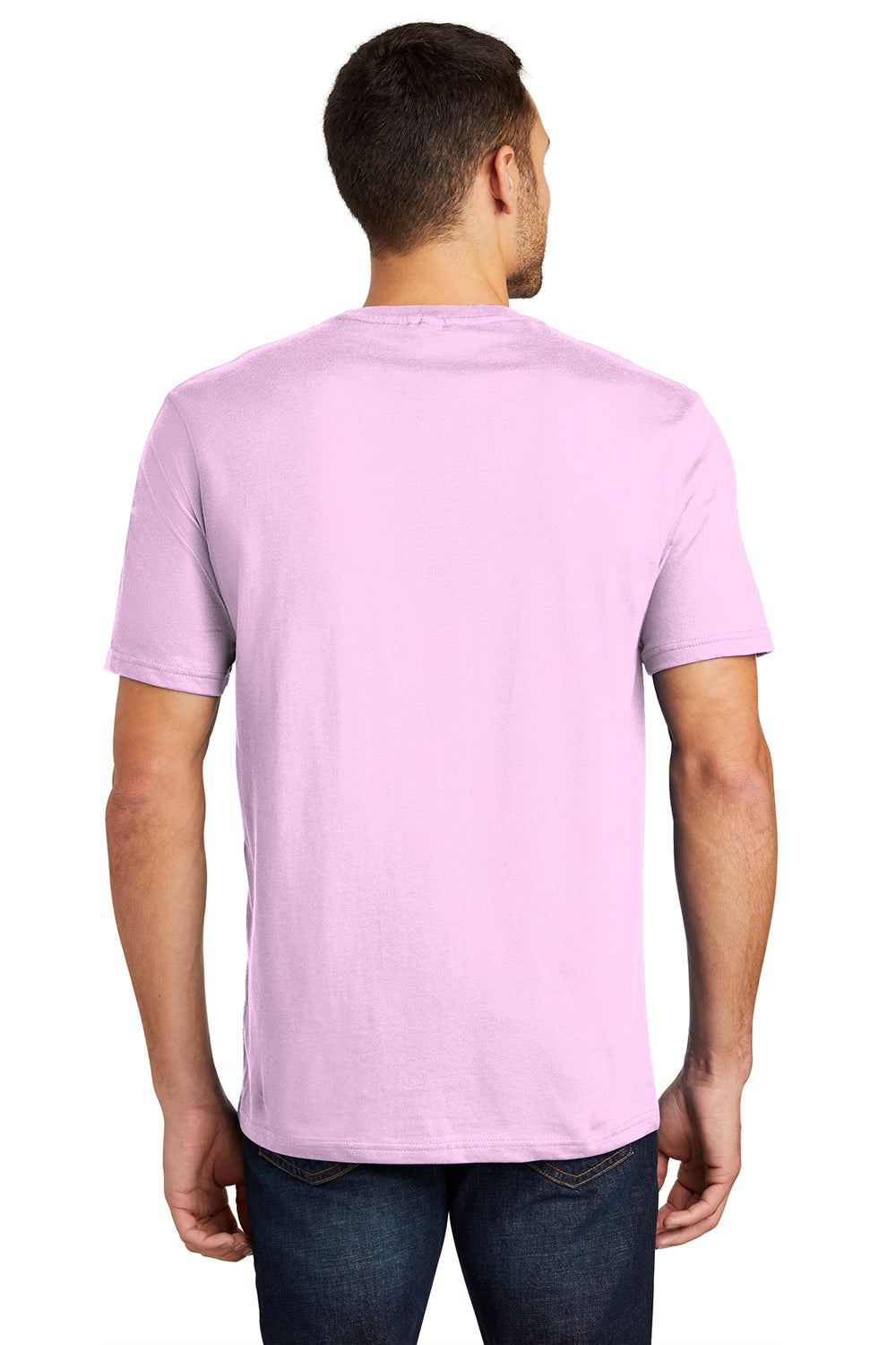 District DT104 Mens Perfect Weight Short Sleeve Crewneck T-Shirt Soft Purple Back