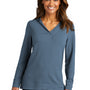 Port Authority Womens Microterry Snag Resistant Hooded Sweatshirt Hoodie - Dusk Blue