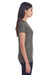 Threadfast Apparel 240RV Womens Liquid Jersey Short Sleeve V-Neck T-Shirt Coal Grey Side