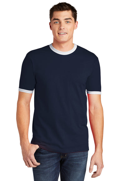 American Apparel 2410W Mens Fine Jersey Short Sleeve Crewneck T-Shirt Navy Blue Front