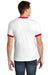 American Apparel 2410W Mens Fine Jersey Short Sleeve Crewneck T-Shirt White/Red Back