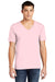 American Apparel Mens Fine Jersey Short Sleeve V-Neck T-Shirt Light Pink Front