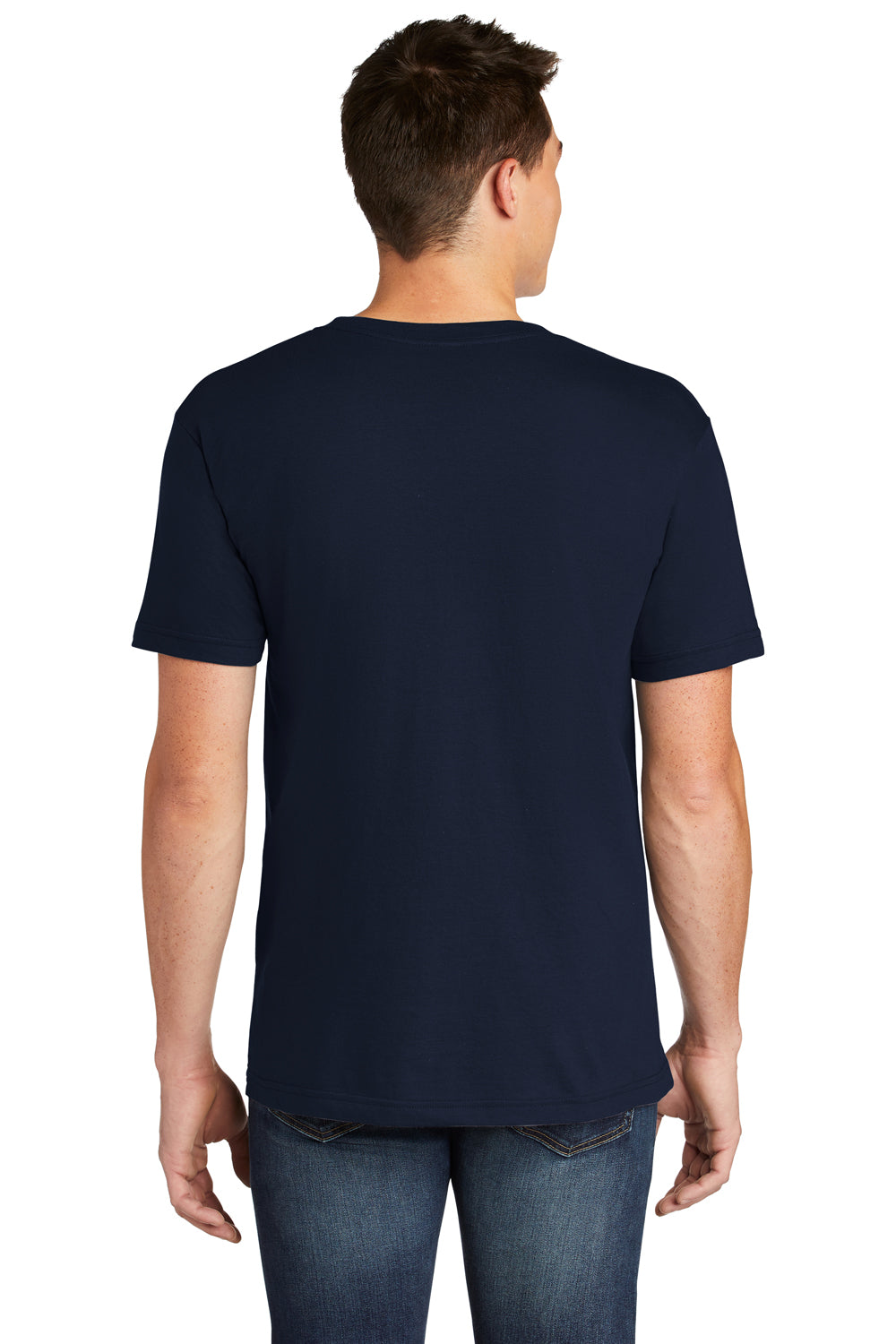 American Apparel Mens Fine Jersey Short Sleeve V-Neck T-Shirt Navy Blue Side