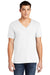 American Apparel Mens Fine Jersey Short Sleeve V-Neck T-Shirt White Front