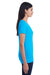 Threadfast Apparel 252RV Womens Short Sleeve V-Neck T-Shirt Turquoise Blue Side