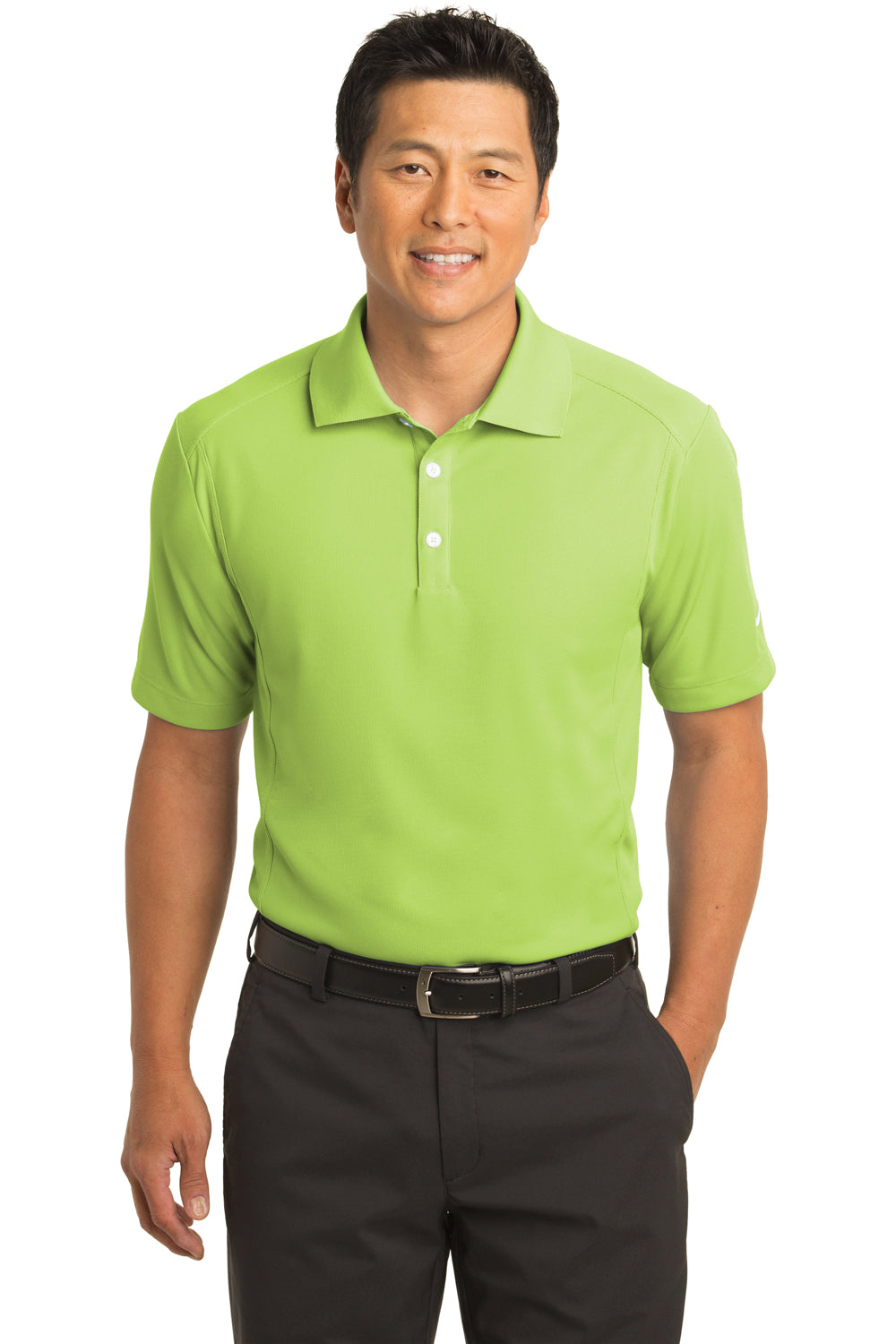 Nike 267020 Mens Classic Dri-Fit Moisture Wicking Short Sleeve Polo Shirt Vivid Green Front