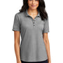 Port Authority Womens Moisture Wicking Fine Pique Short Sleeve Polo Shirt - Heather Charcoal Grey