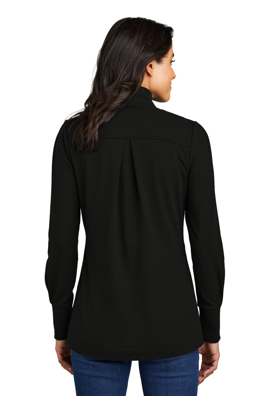 Port Authority Womens Fairway 1/4 Zip Sweatshirt Deep Black Back