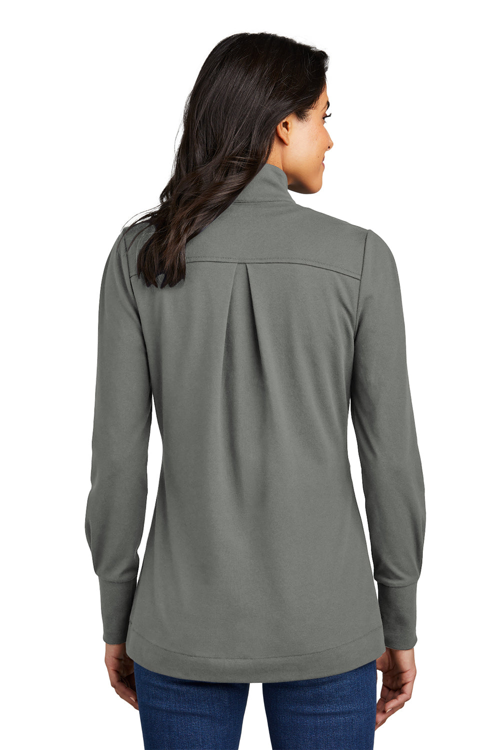 Port Authority Womens Fairway 1/4 Zip Sweatshirt Shadow Grey Back