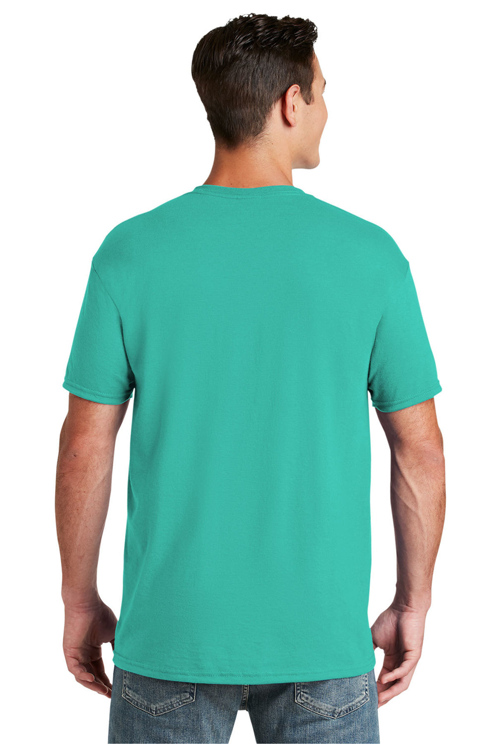 Jerzees 29M/29MR/29MT Mens Dri-Power Moisture Wicking Short Sleeve Crewneck T-Shirt Cool Mint Green Back