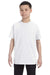 Jerzees 29B Youth Dri-Power Moisture Wicking Short Sleeve Crewneck T-Shirt White Front